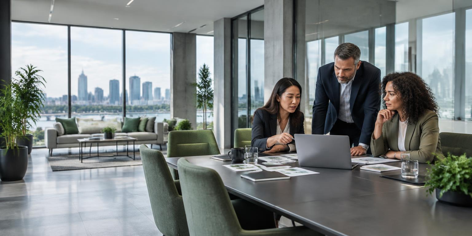 Consultants collaborating on an enterprise AI strategy